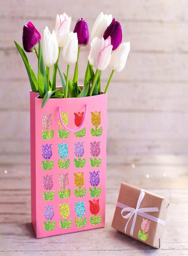 YCDMLJC 500pcs Spring Tulip Stickers,Laser Colorful Flower Stickers,1.5Inch Seal Waterproof Kids Reward,for Mother's Day, Envelopes, Gift Box Classroom - Image 4